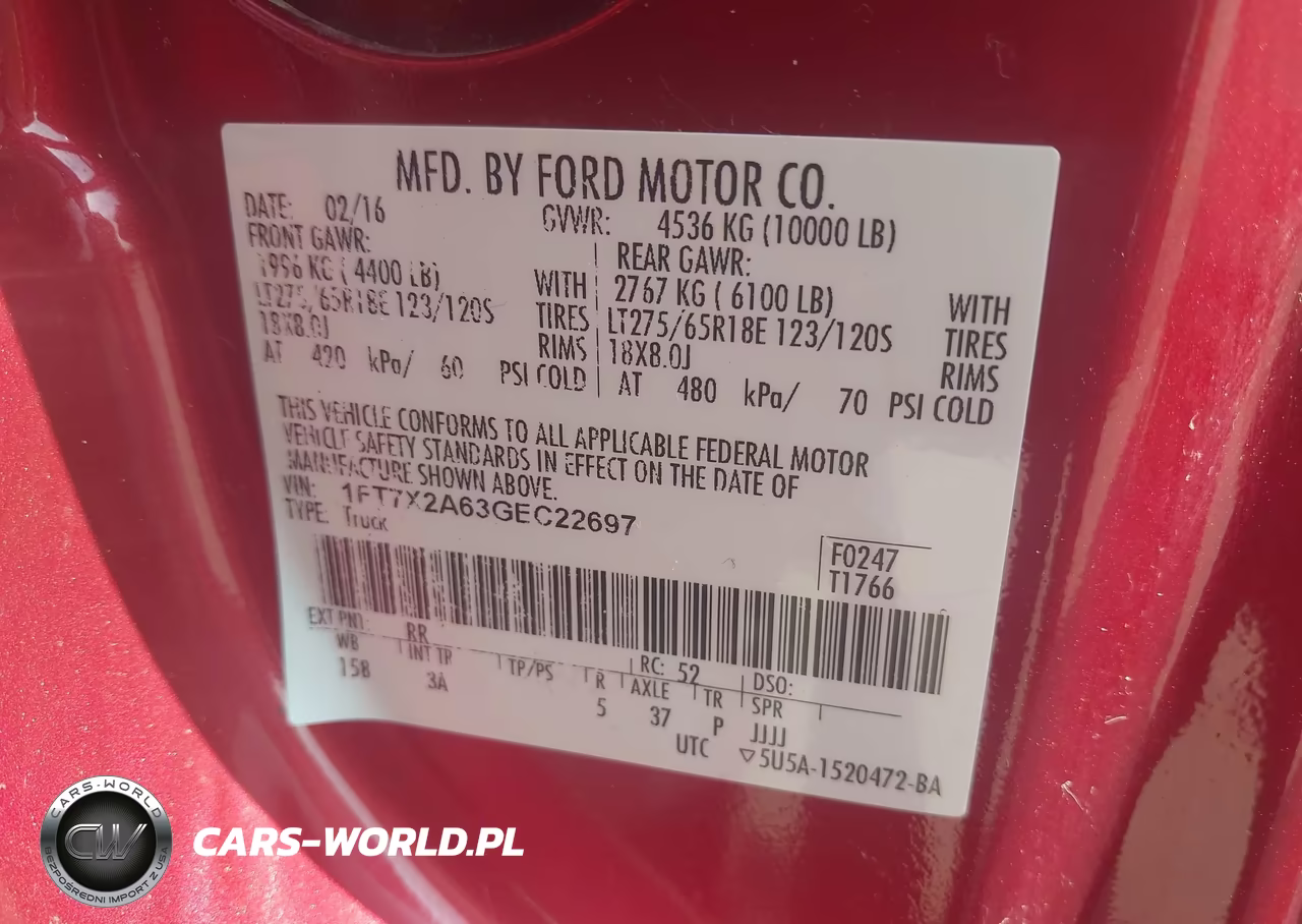 2016 Ford F-250 Xlt VIN:1FT7X2A63GEC22697 - 9