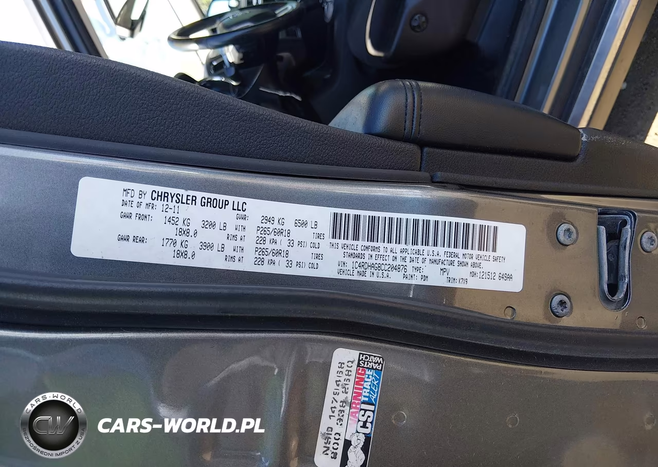 2012 Dodge Durango Sxt VIN:1C4RDHAG8CC204876 - 9