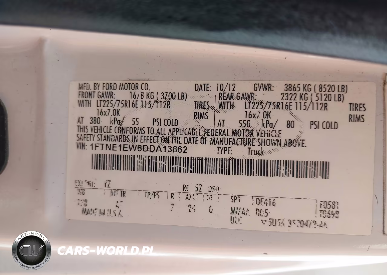 2013 Ford E-150 Commercial VIN:1FTNE1EW6DDA13862 - 9