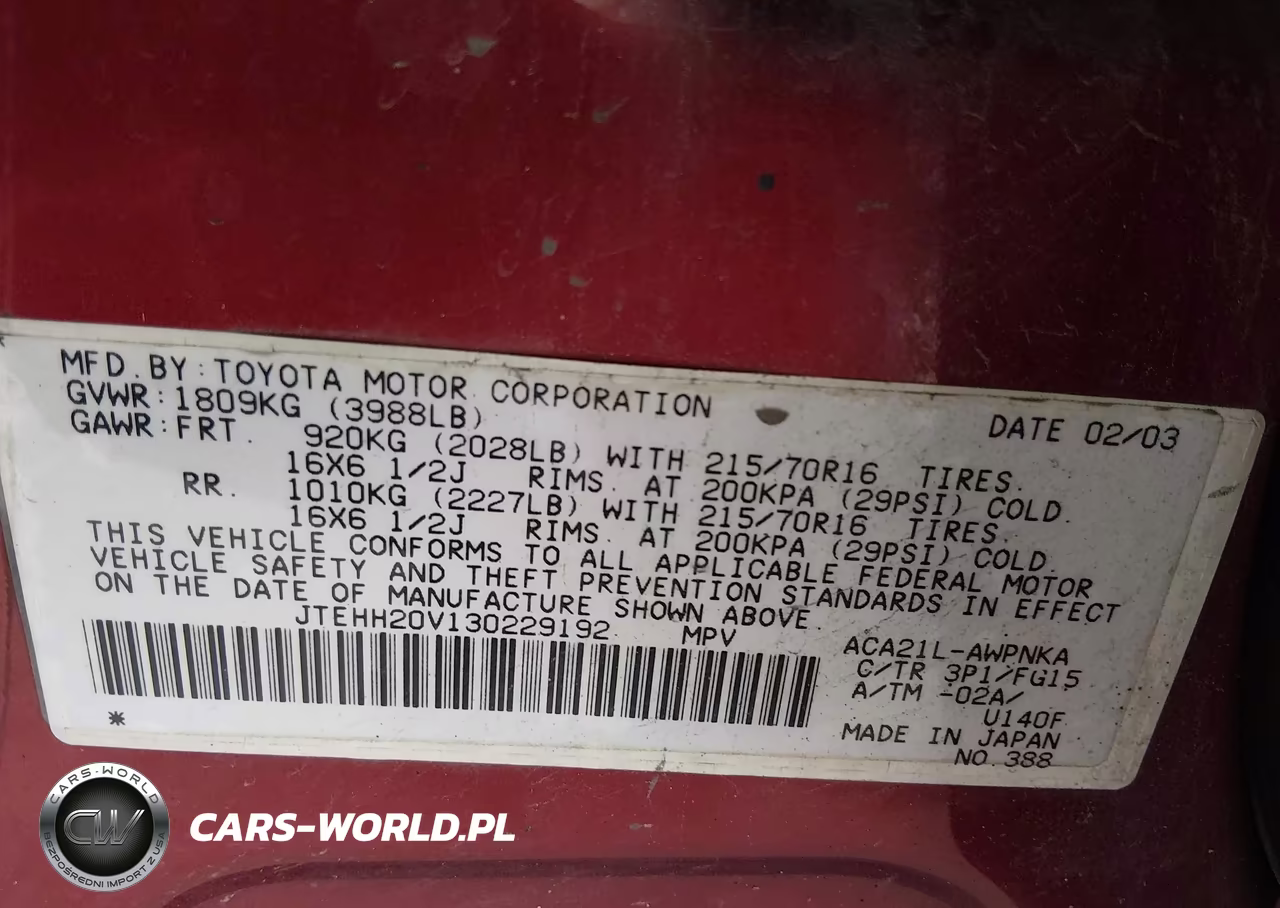 2003 Toyota Rav4 VIN:JTEHH20V130229192 - 9