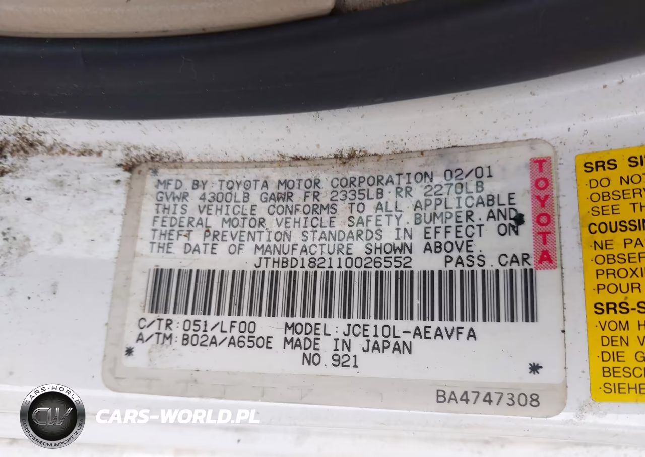 2001 Lexus Is 300 VIN:JTHBD182110026552 - 9