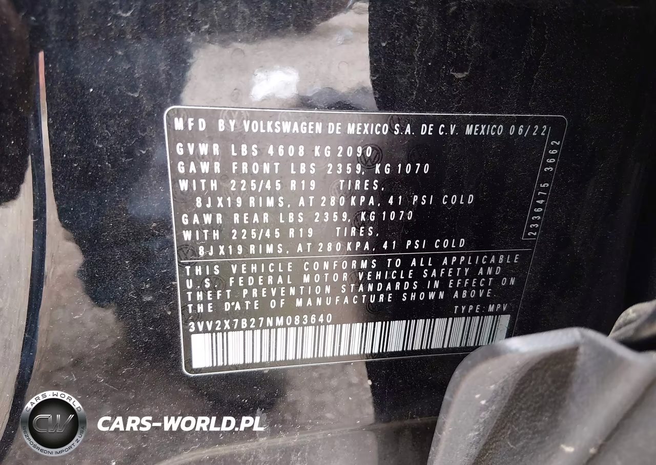 2022 Volkswagen Taos 1.5T Sel VIN:3VV2X7B27NM083640 - 9