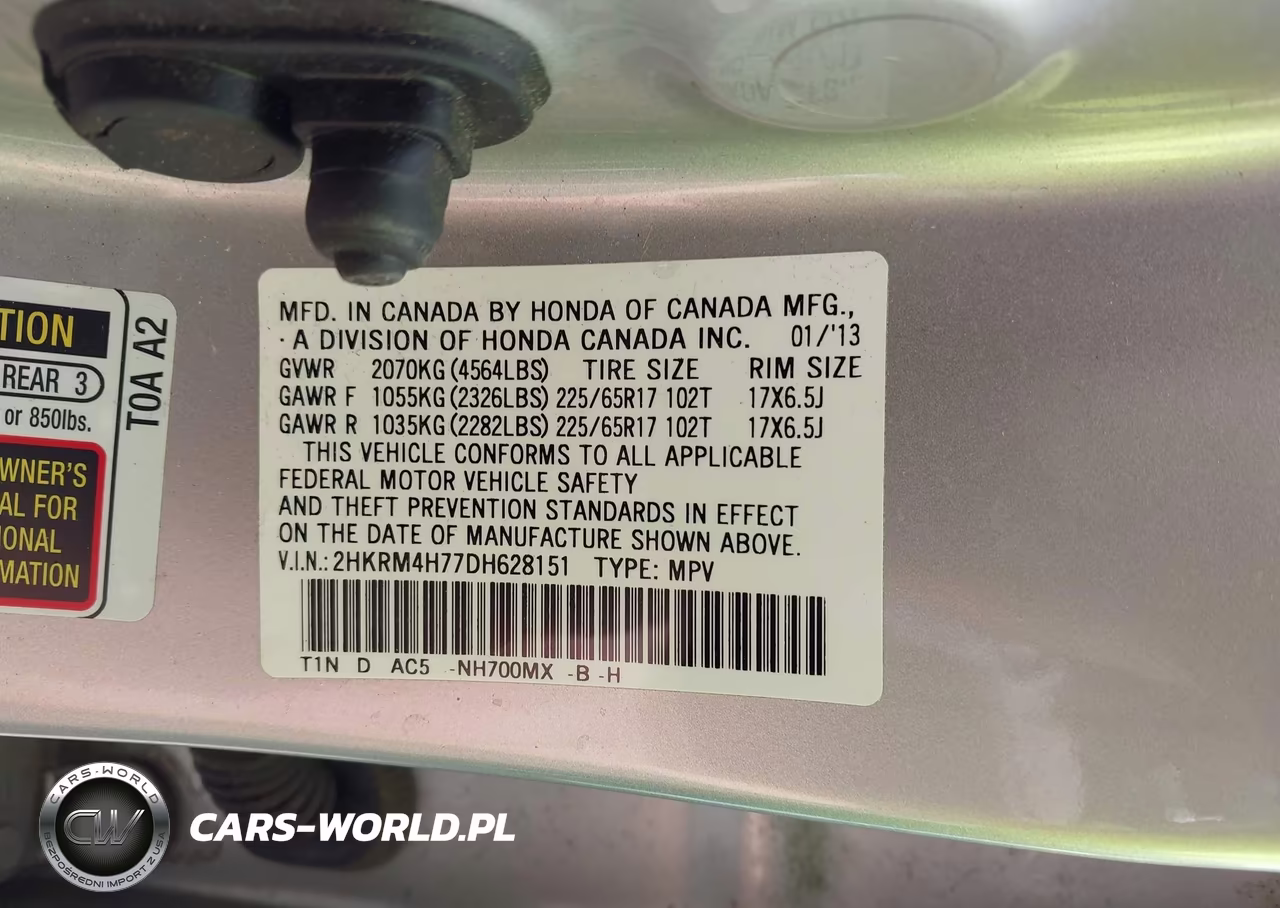 2013 Honda Cr-V Ex-L VIN:2HKRM4H77DH628151 - 9