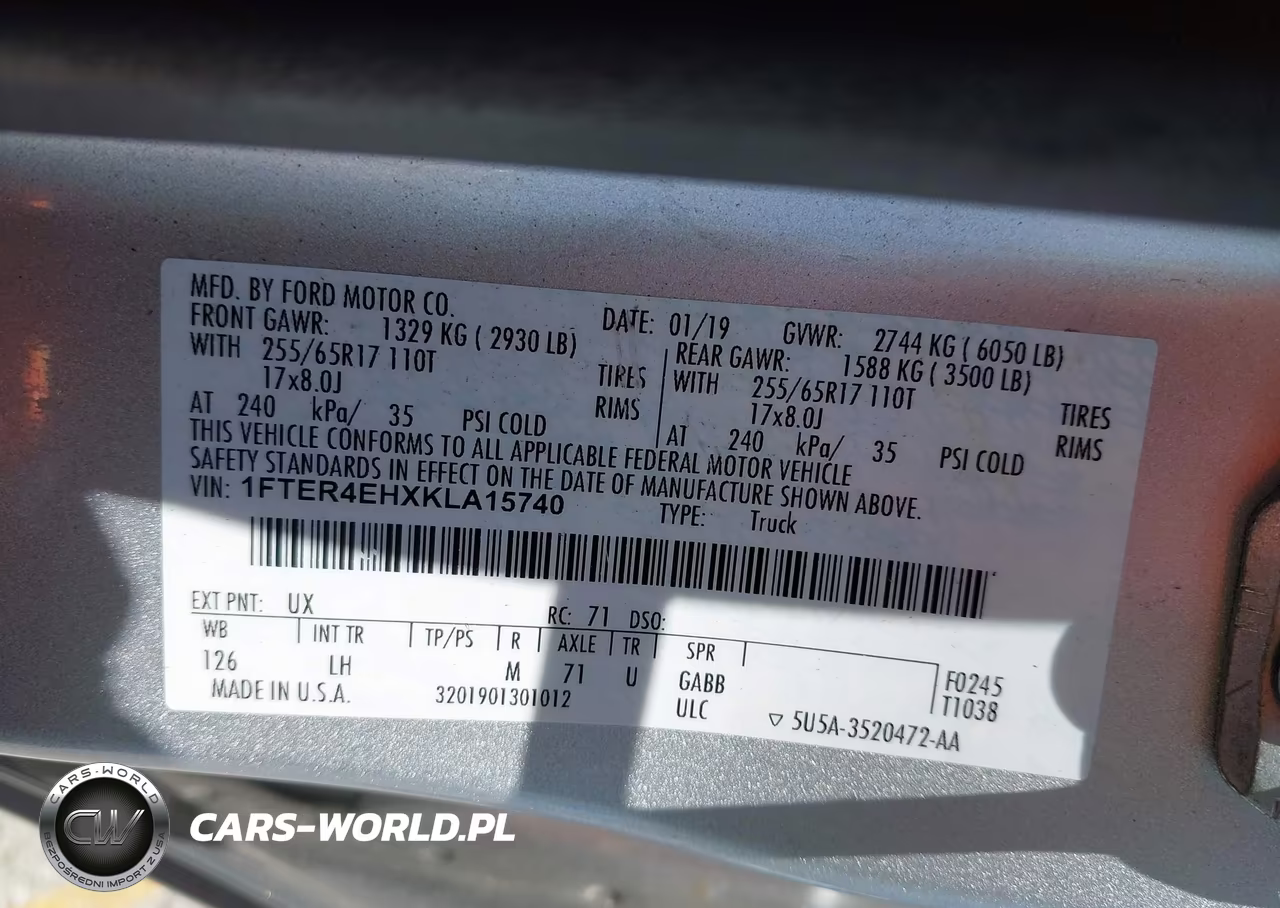 2019 Ford Ranger Xlt VIN:1FTER4EHXKLA15740 - 9