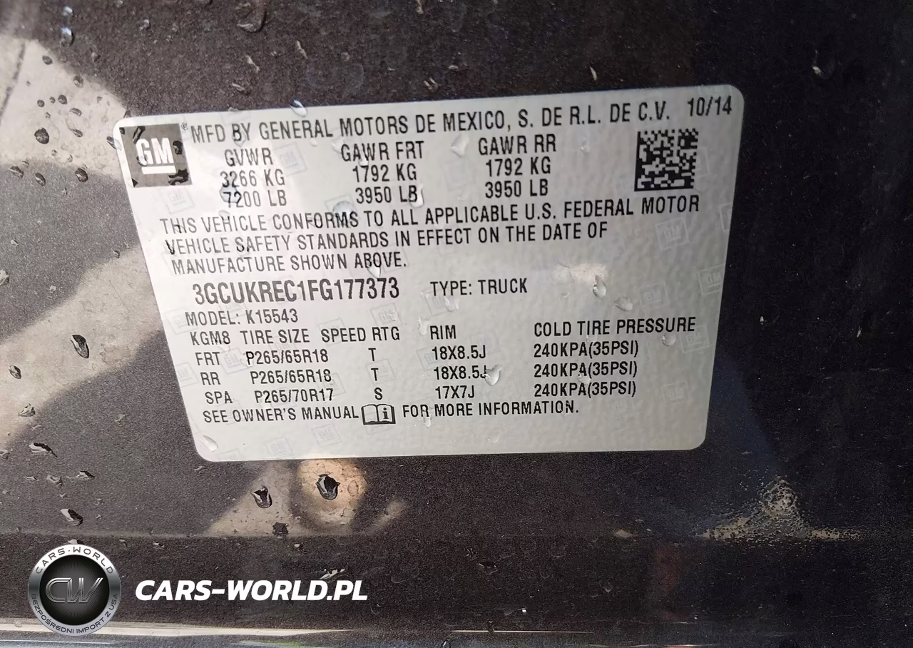 2015 Chevrolet Silverado 1500 1Lt VIN:3GCUKREC1FG177373 - 9