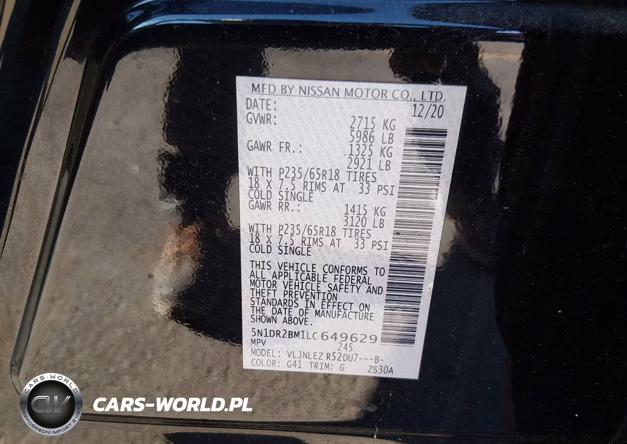 2020 Nissan Pathfinder Sv 4Wd VIN:5N1DR2BM1LC649629 - 9