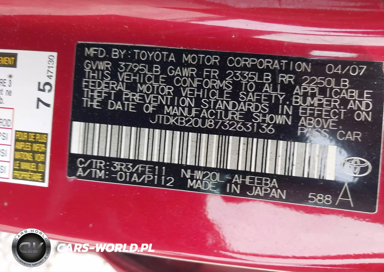 2007 Toyota Prius VIN:JTDKB20U873263136 - 9