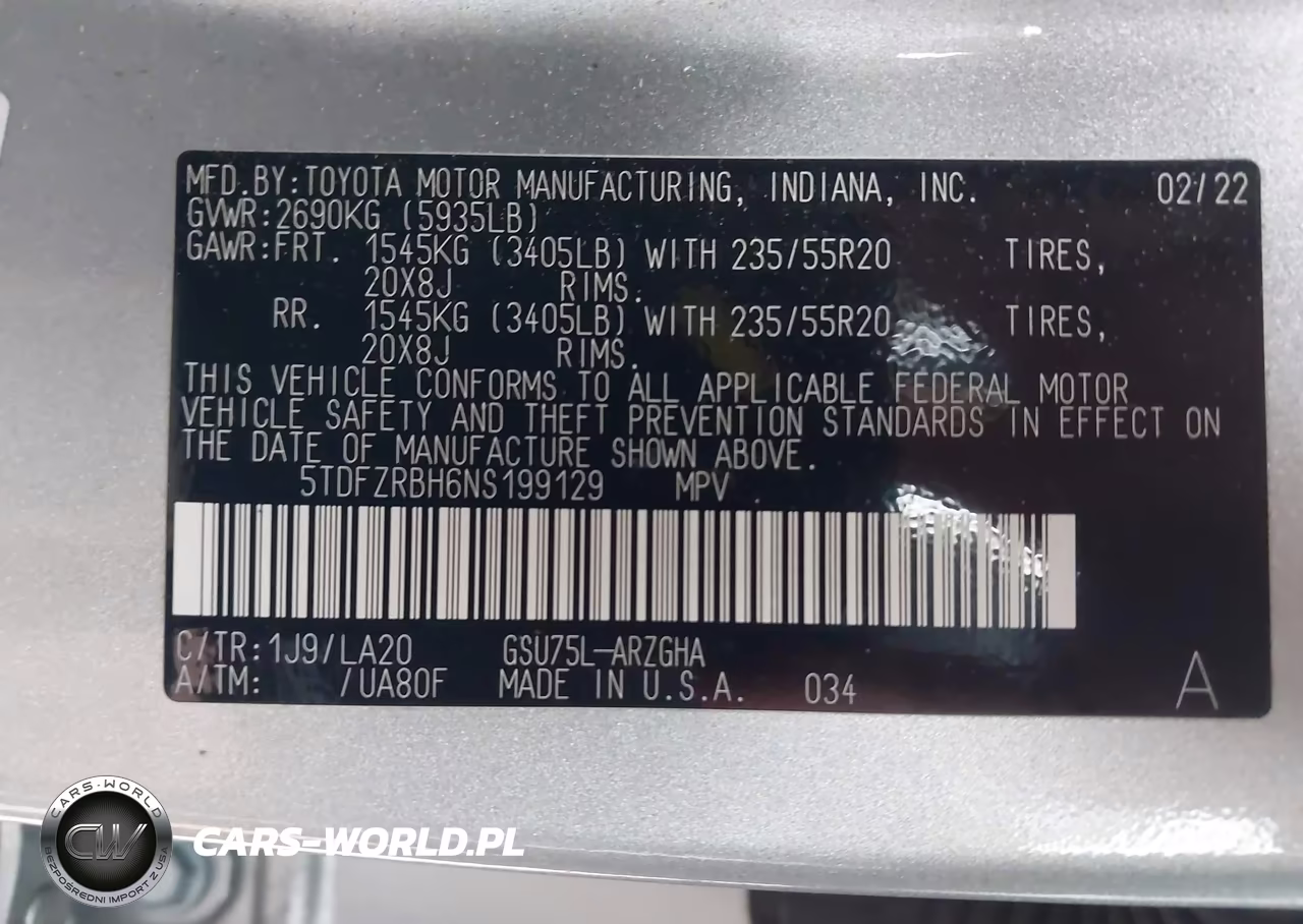 2022 Toyota Highlander Platinum VIN:5TDFZRBH6NS199129 - 9