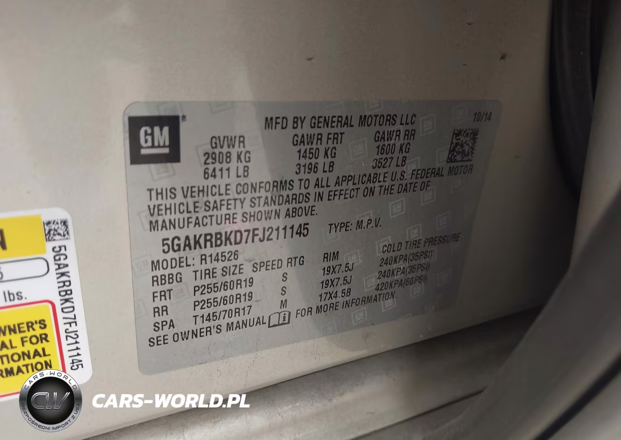 2015 Buick Enclave Leather VIN:5GAKRBKD7FJ211145 - 9