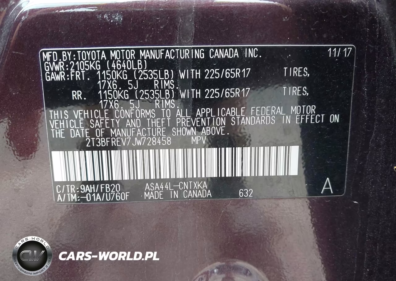 2018 Toyota Rav4 Le VIN:2T3BFREV7JW728458 - 9