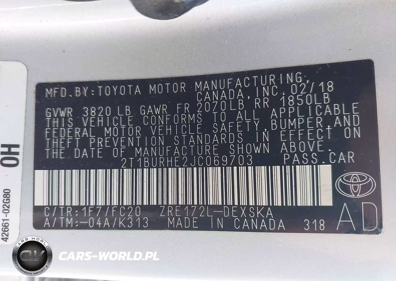 2018 Toyota Corolla Se VIN:2T1BURHE2JC069703 - 9