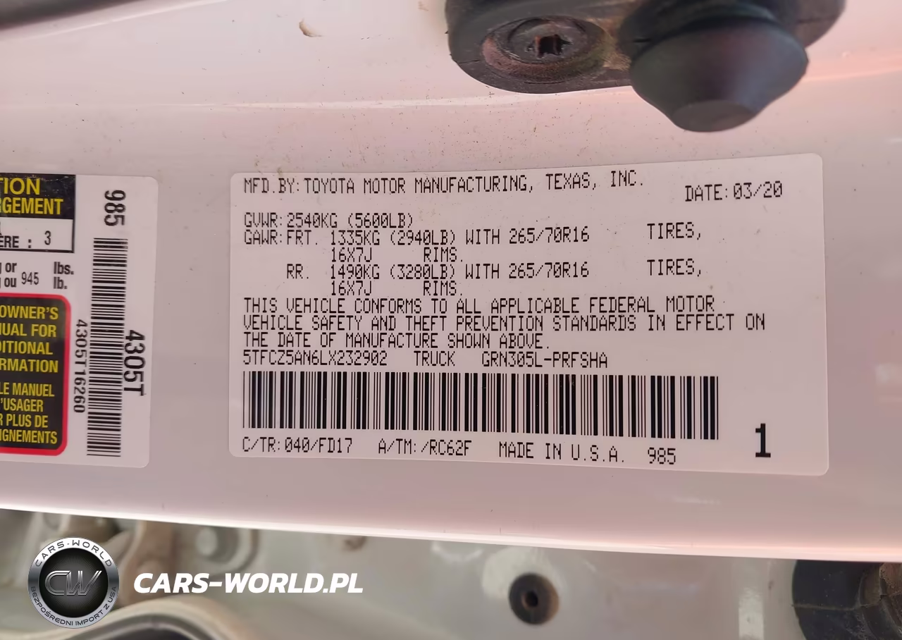 2020 Toyota Tacoma Trd Off-Road VIN:5TFCZ5AN6LX232902 - 8