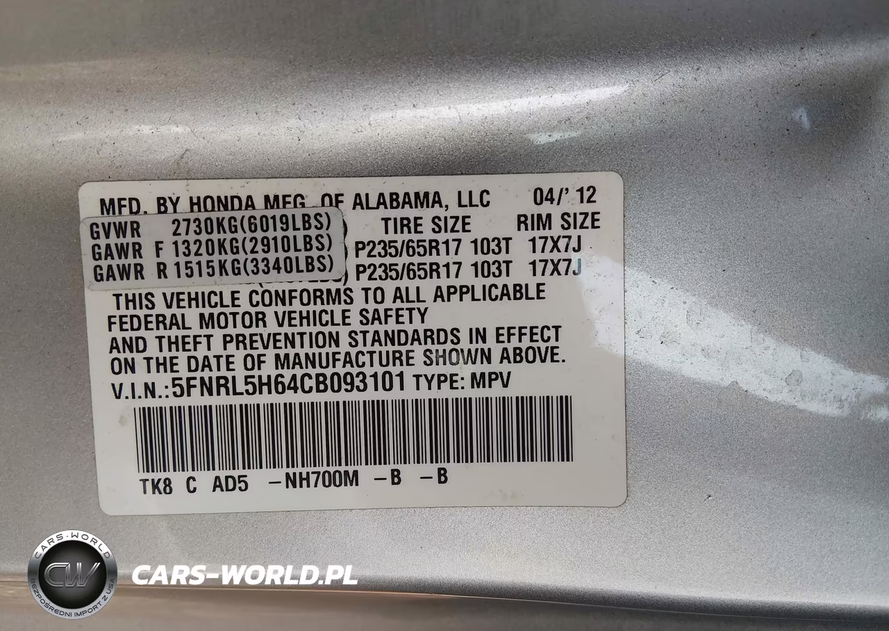 2012 Honda Odyssey Ex-L VIN:5FNRL5H64CB093101 - 9