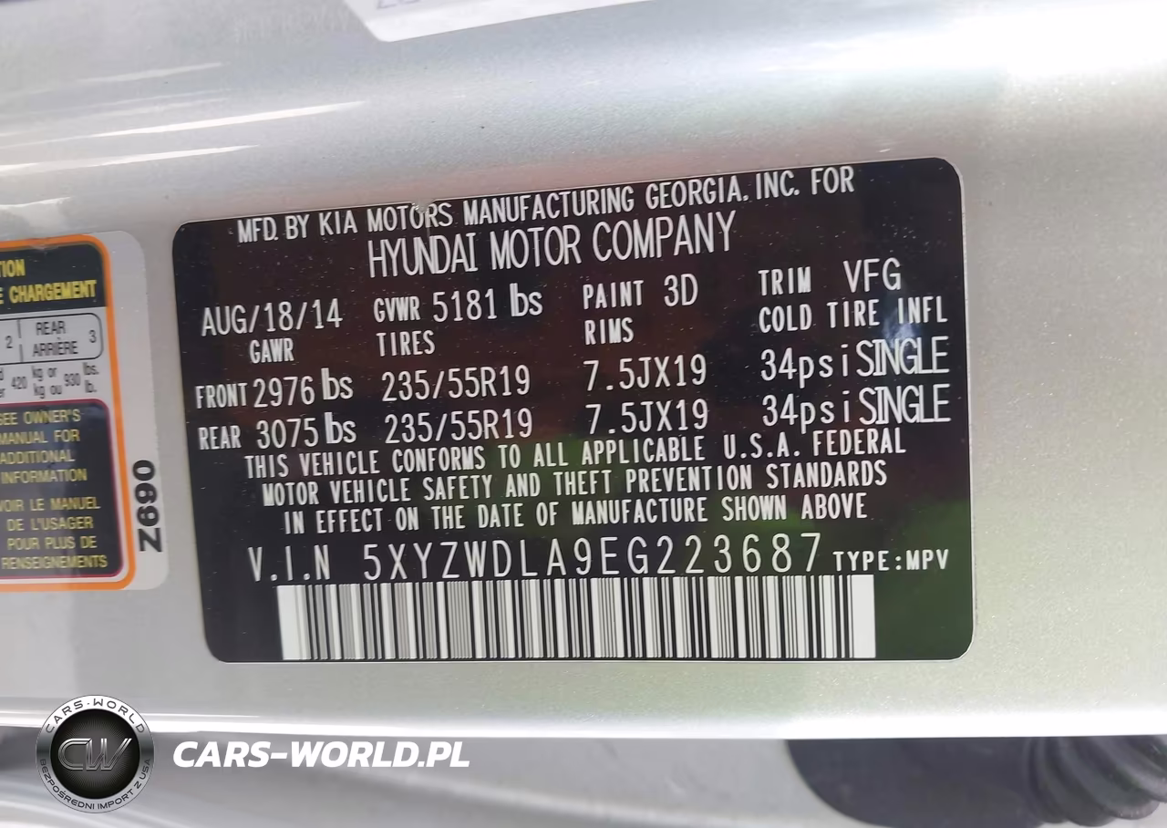 2014 Hyundai Santa Fe Sport 2.0L Turbo VIN:5XYZWDLA9EG223687 - 9