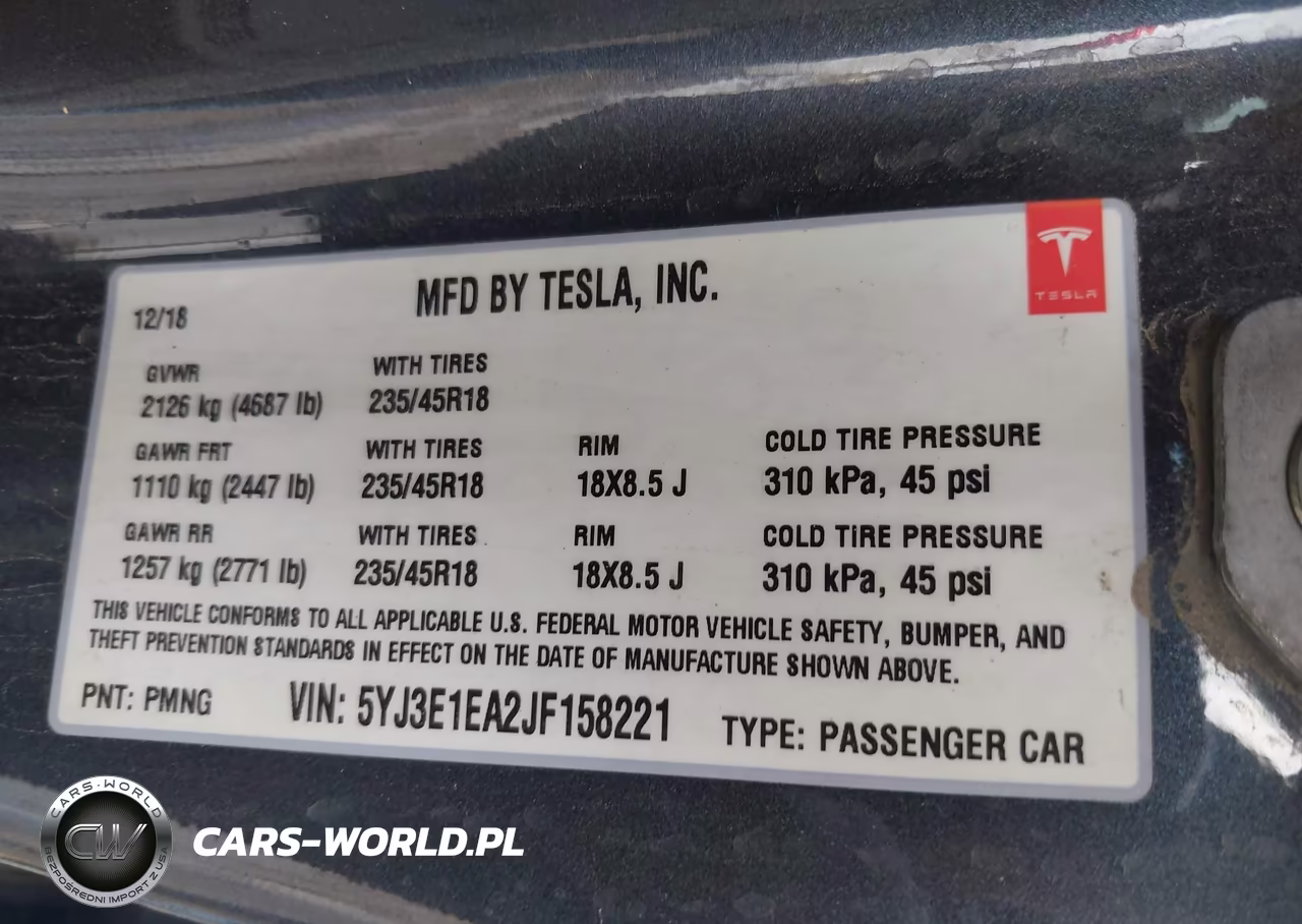 2018 Tesla Model 3 Long Range-Mid Range VIN:5YJ3E1EA2JF158221 - 9