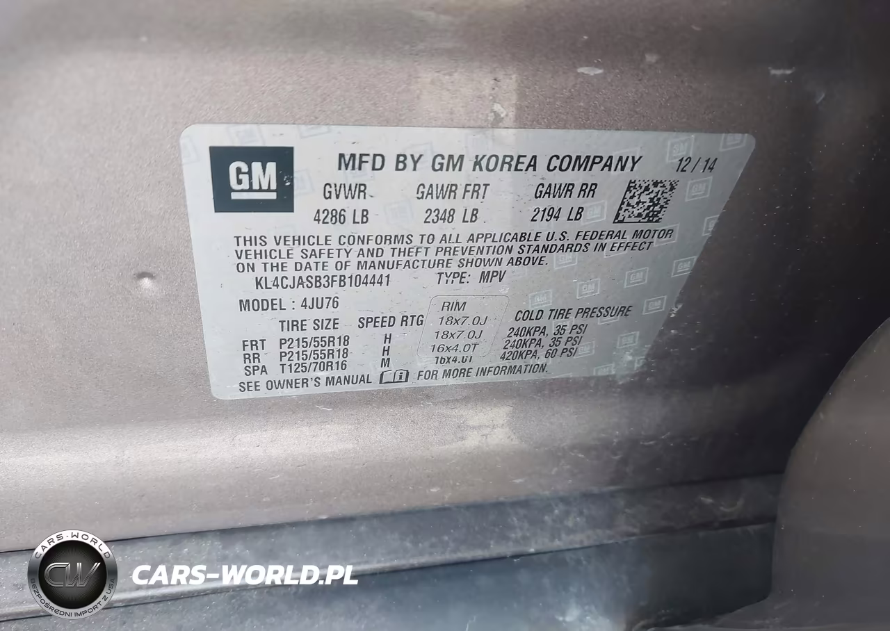 2015 Buick Encore VIN:KL4CJASB3FB104441 - 9