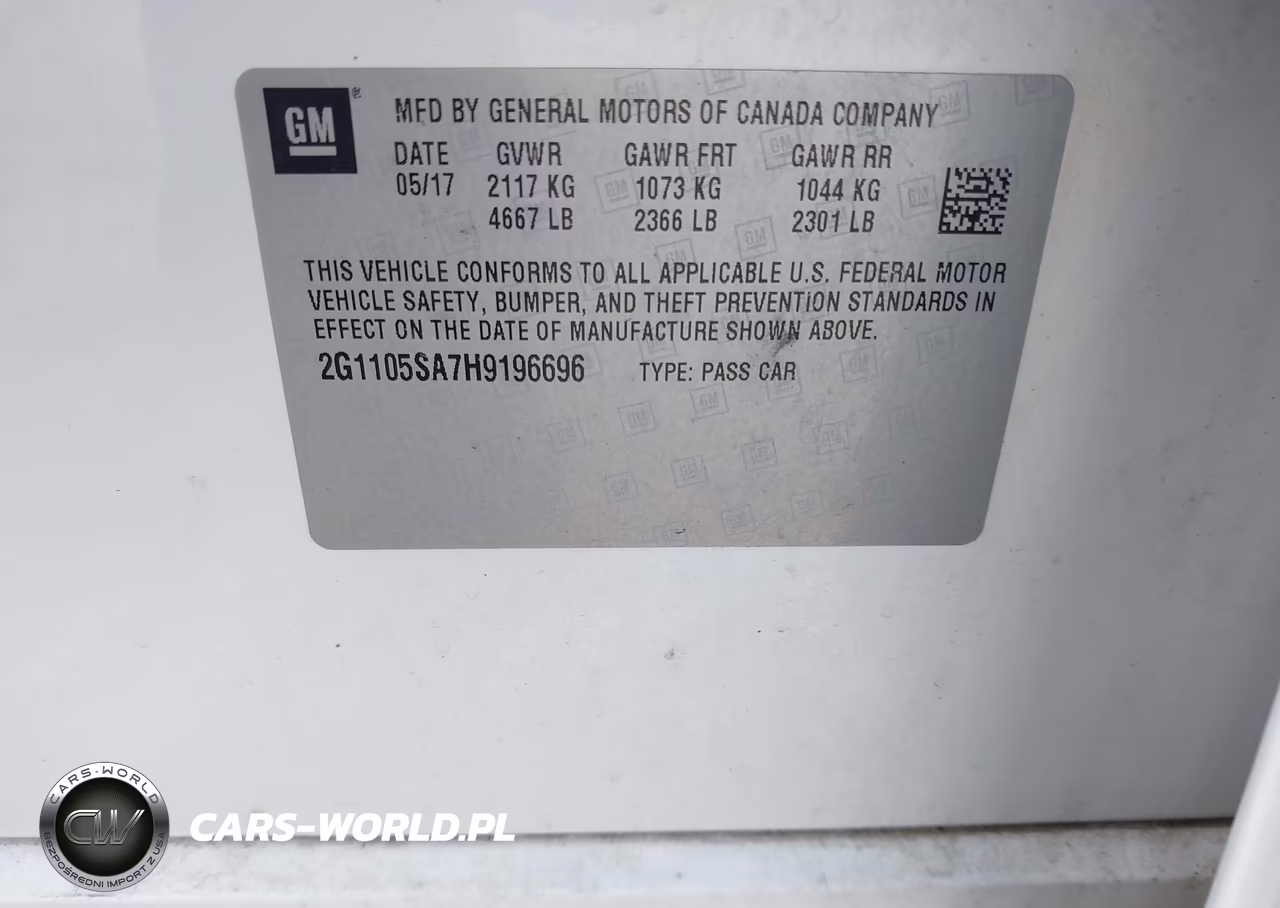 2017 Chevrolet Impala 1Lt VIN:2G1105SA7H9196696 - 8