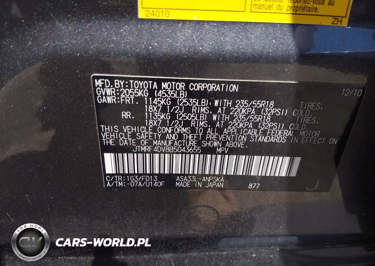 2011 Toyota Rav4 Sport VIN:JTMRF4DV8B5043655 - 9