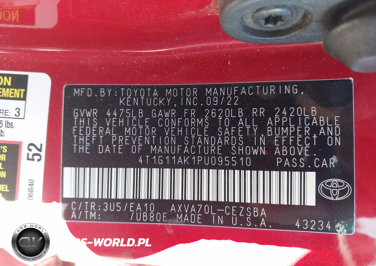 2023 Toyota Camry Se VIN:4T1G11AK1PU095510 - 9