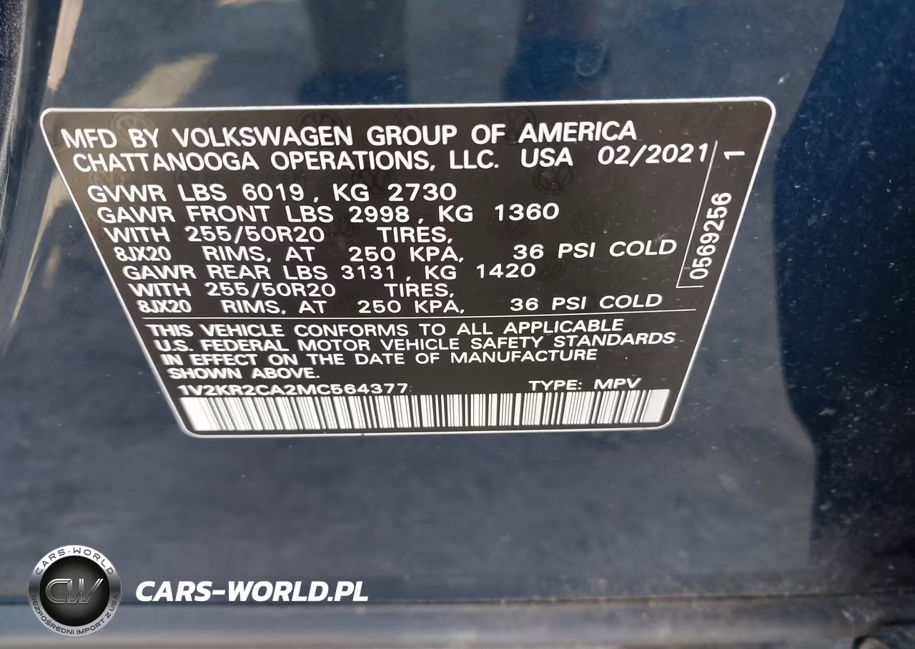2021 Volkswagen Atlas 3.6L V6 Se W-Technology VIN:1V2KR2CA2MC564377 - 9