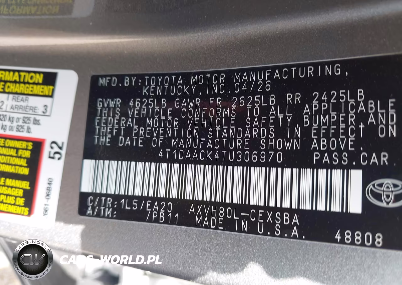 2026 Toyota Camry Se VIN:4T1DAACK4TU306970 - 9