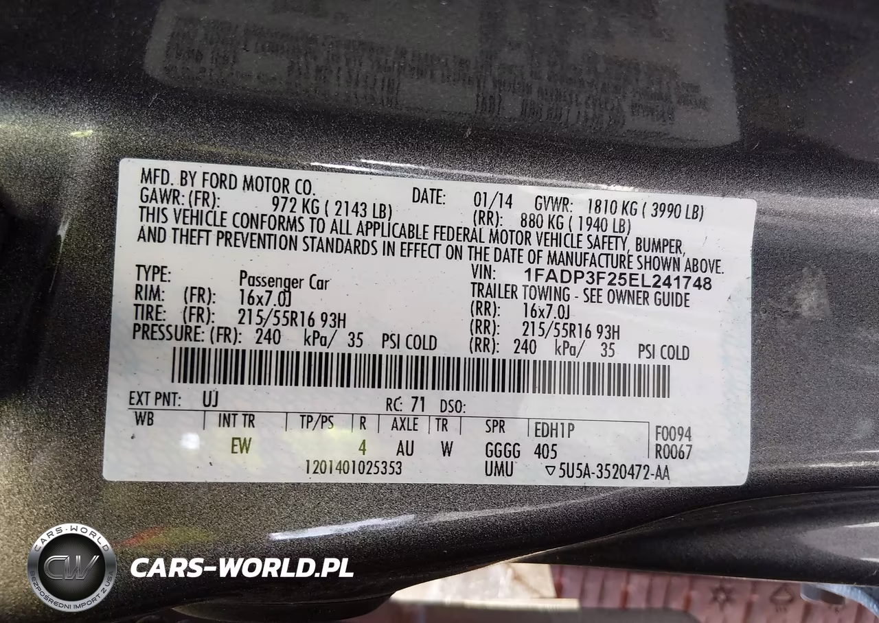 2014 Ford Focus Se VIN:1FADP3F25EL241748 - 9