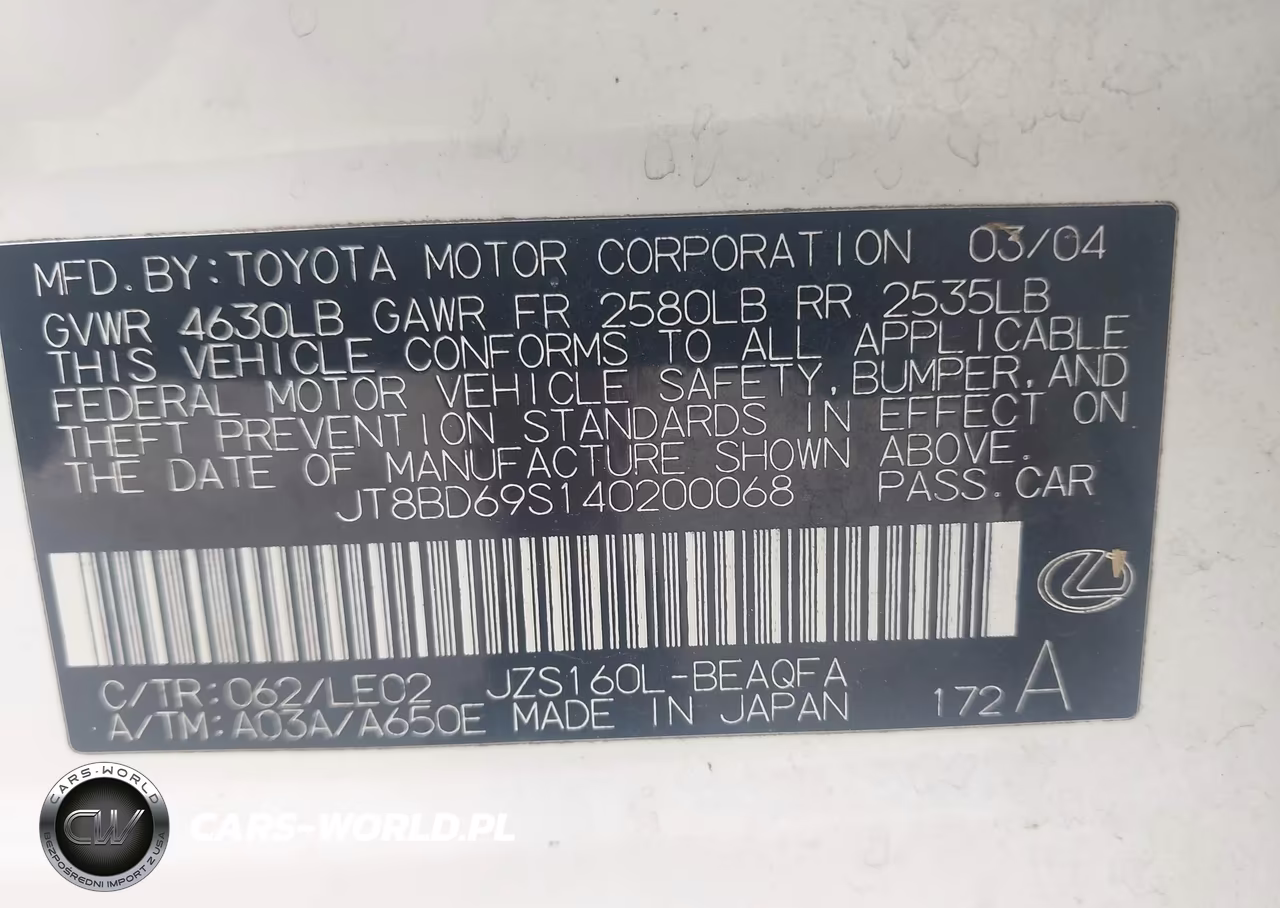 2004 Lexus Gs 300 VIN:JT8BD69S140200068 - 9