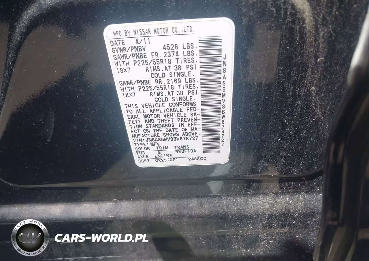 2011 Nissan Rogue Sv VIN:JN8AS5MV8BW678727 - 9