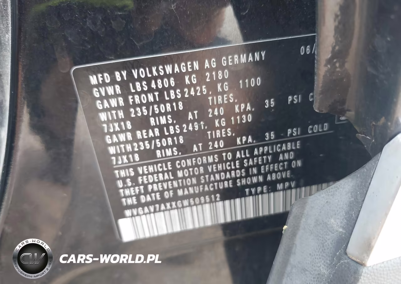 2016 Volkswagen Tiguan Se VIN:WVGAV7AXXGW509512 - 9