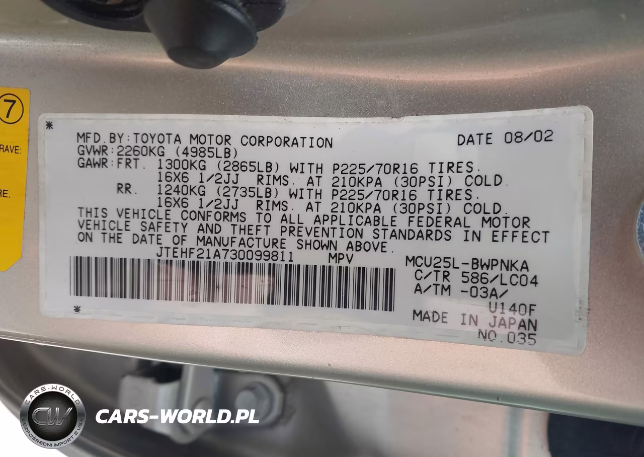 2003 Toyota Highlander Limited V6 VIN:JTEHF21A730099811 - 9
