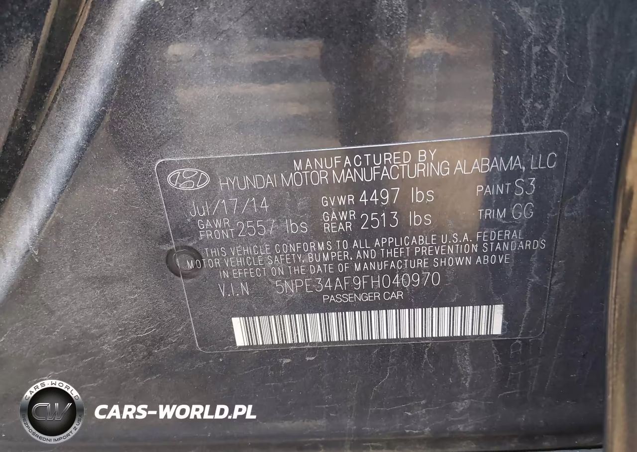 2015 Hyundai Sonata Sport VIN:5NPE34AF9FH040970 - 9