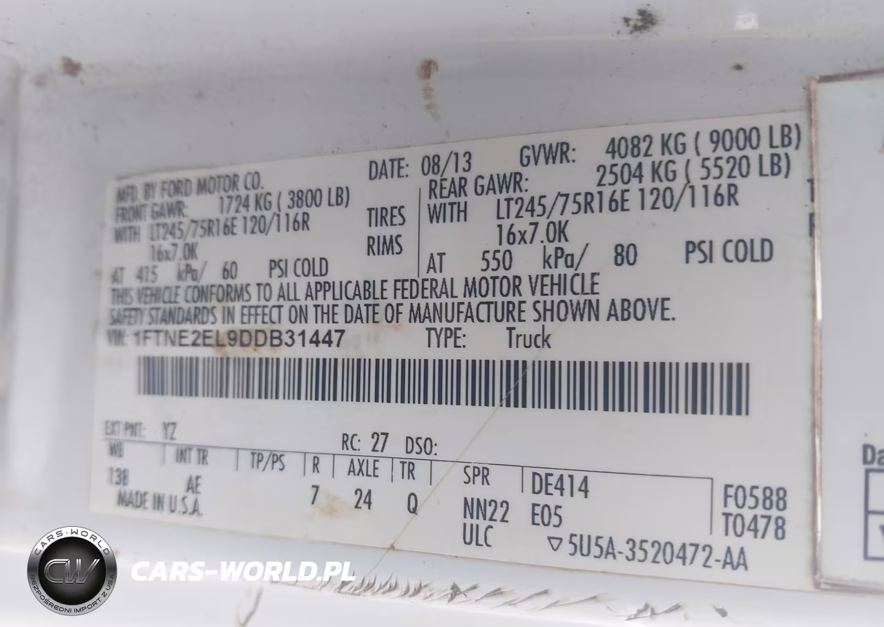 2013 Ford E-250 Commercial VIN:1FTNE2EL9DDB31447 - 9