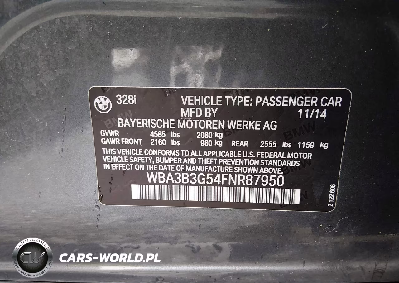 2015 BMW 328I xDrive VIN:WBA3B3G54FNR87950 - 9