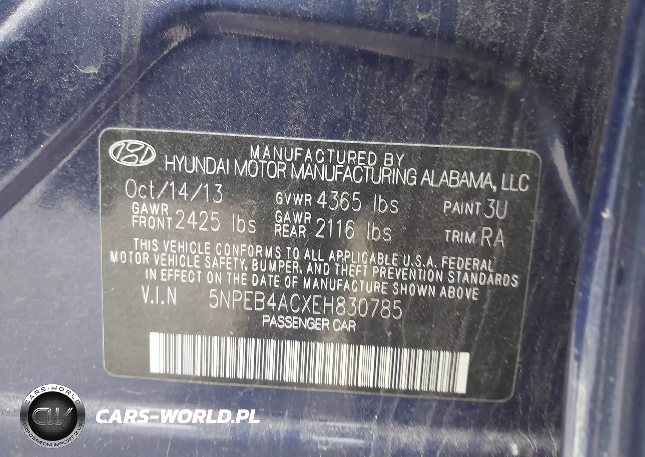 2014 Hyundai Sonata Gls VIN:5NPEB4ACXEH830785 - 9