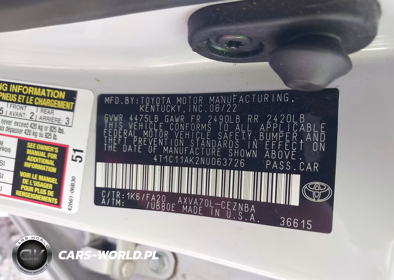 2022 Toyota Camry Le VIN:4T1C11AK2NU063726 - 9