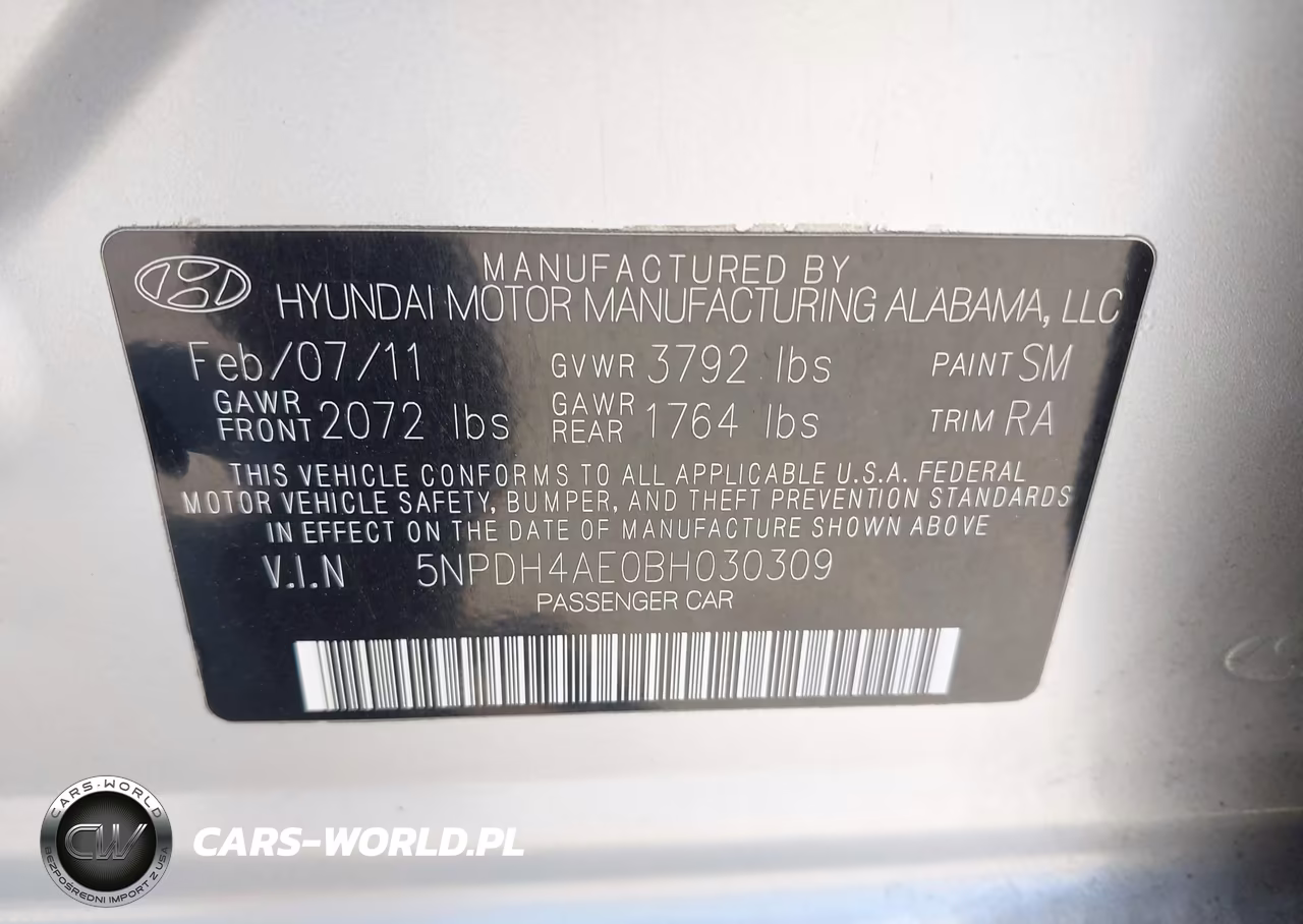 2011 Hyundai Elantra Gls VIN:5NPDH4AE0BH030309 - 9