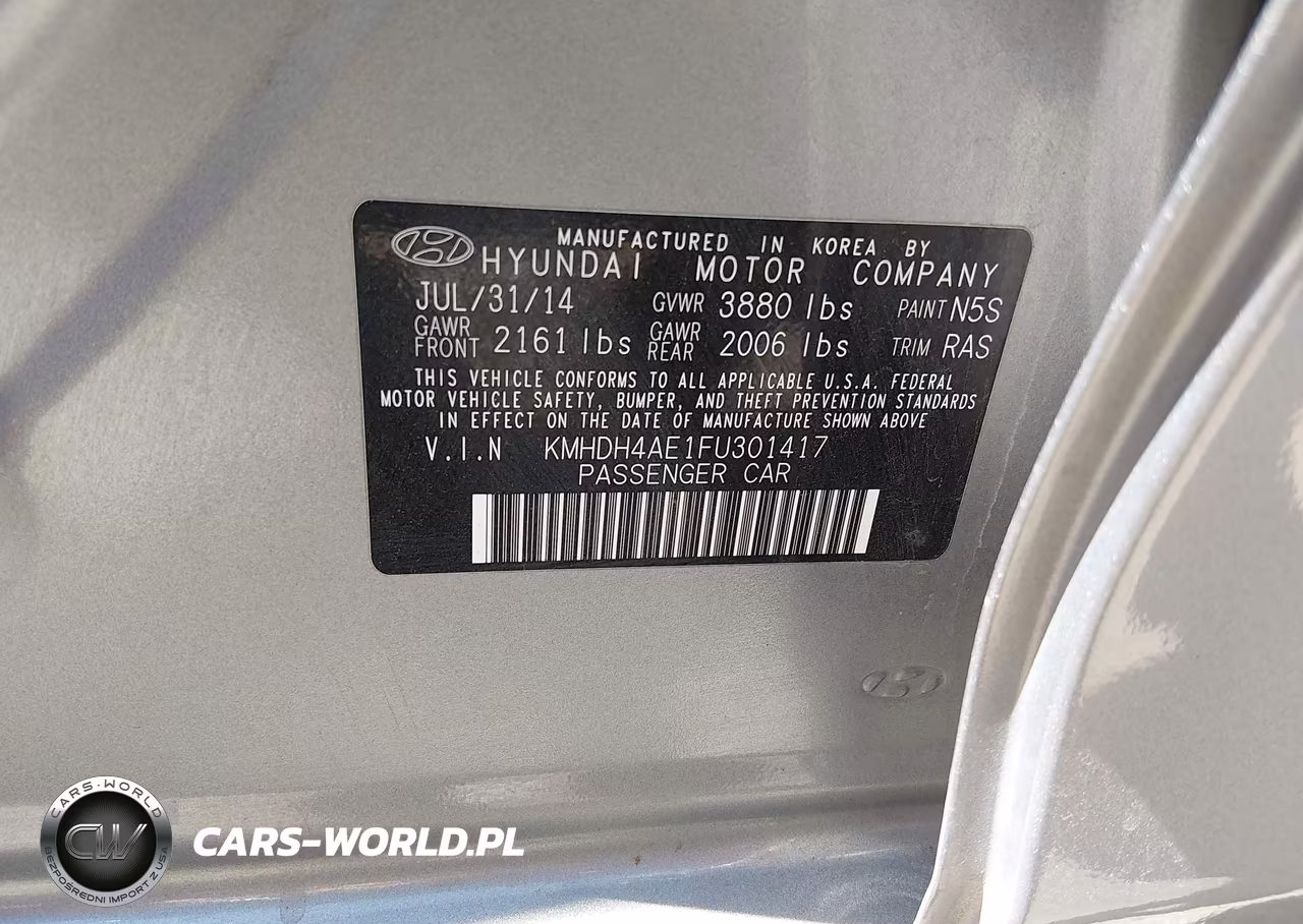 2015 Hyundai Elantra Se VIN:KMHDH4AE1FU301417 - 9