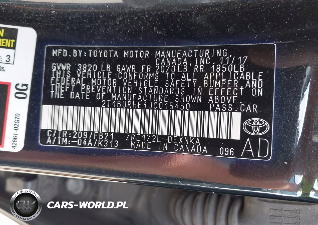 2018 Toyota Corolla Le VIN:2T1BURHE4JC015450 - 9