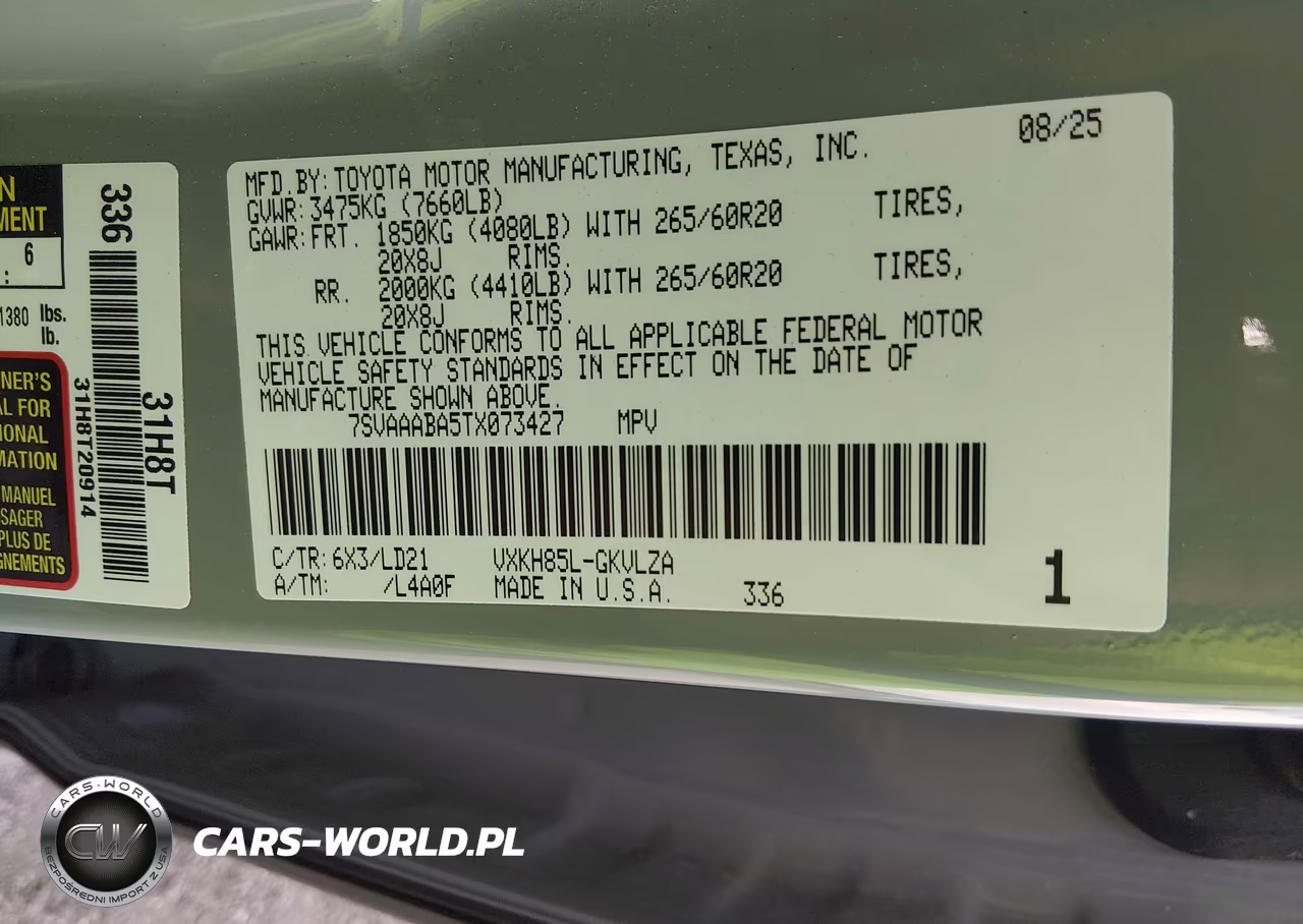2026 Toyota Sequoia Limited VIN:7SVAAABA5TX073427 - 9