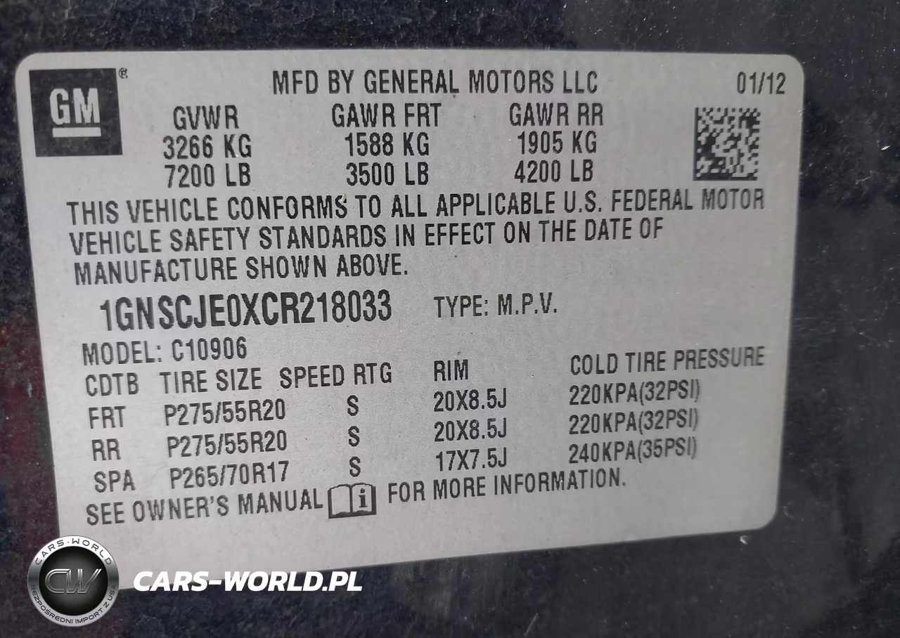 2012 Chevrolet Suburban 1500 Lt VIN:1GNSCJE0XCR218033 - 9