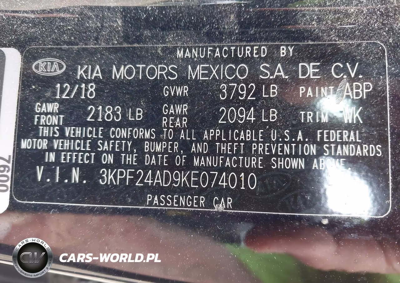 2019 Kia Forte Fe VIN:3KPF24AD9KE074010 - 9