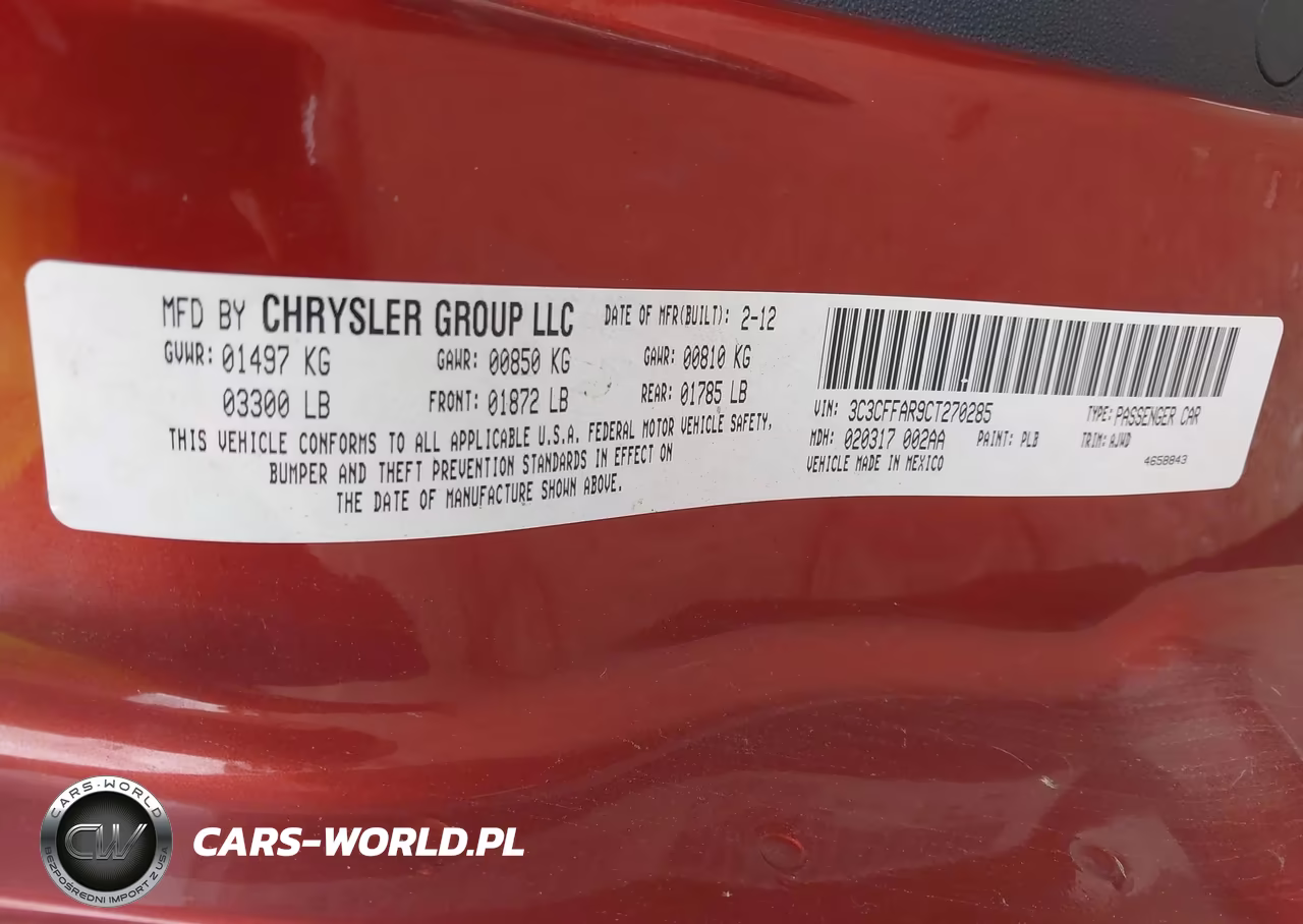 2012 Fiat 500 Pop VIN:3C3CFFAR9CT270285 - 9