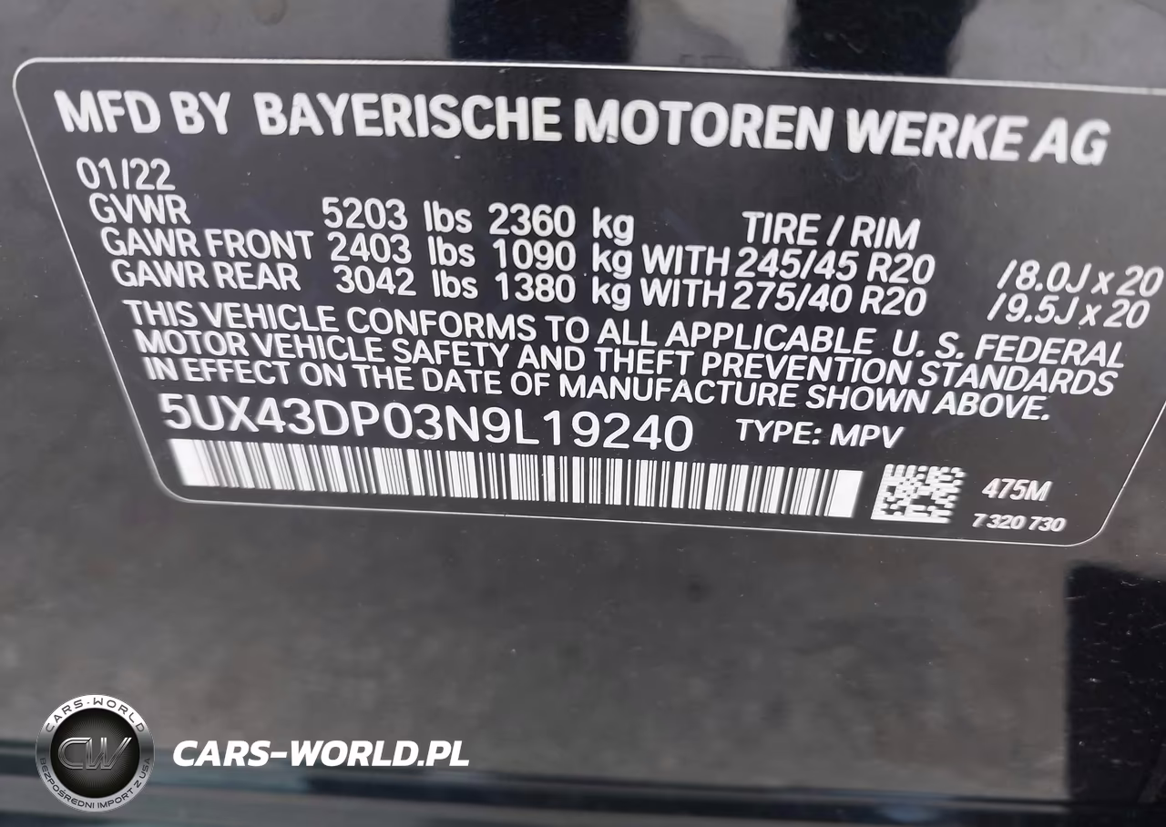 2022 BMW X3 Sdrive30I VIN:5UX43DP03N9L19240 - 9