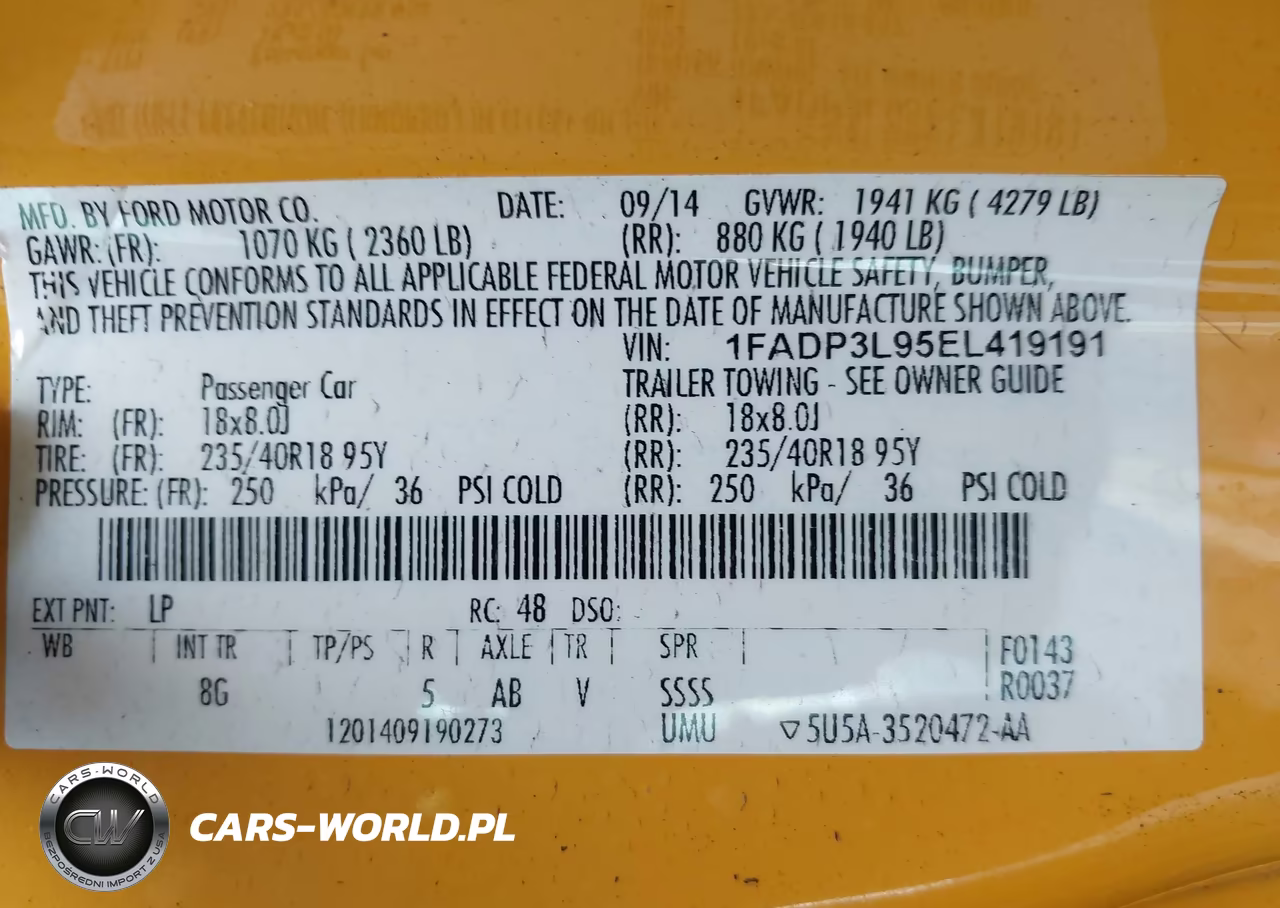 2014 Ford Focus St VIN:1FADP3L95EL419191 - 9
