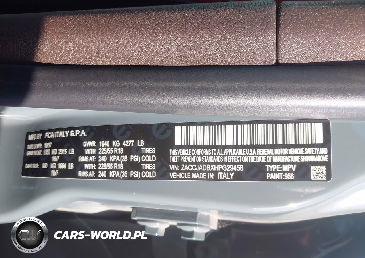 2017 Jeep Renegade Limited Fwd VIN:ZACCJADBXHPG29458 - 9