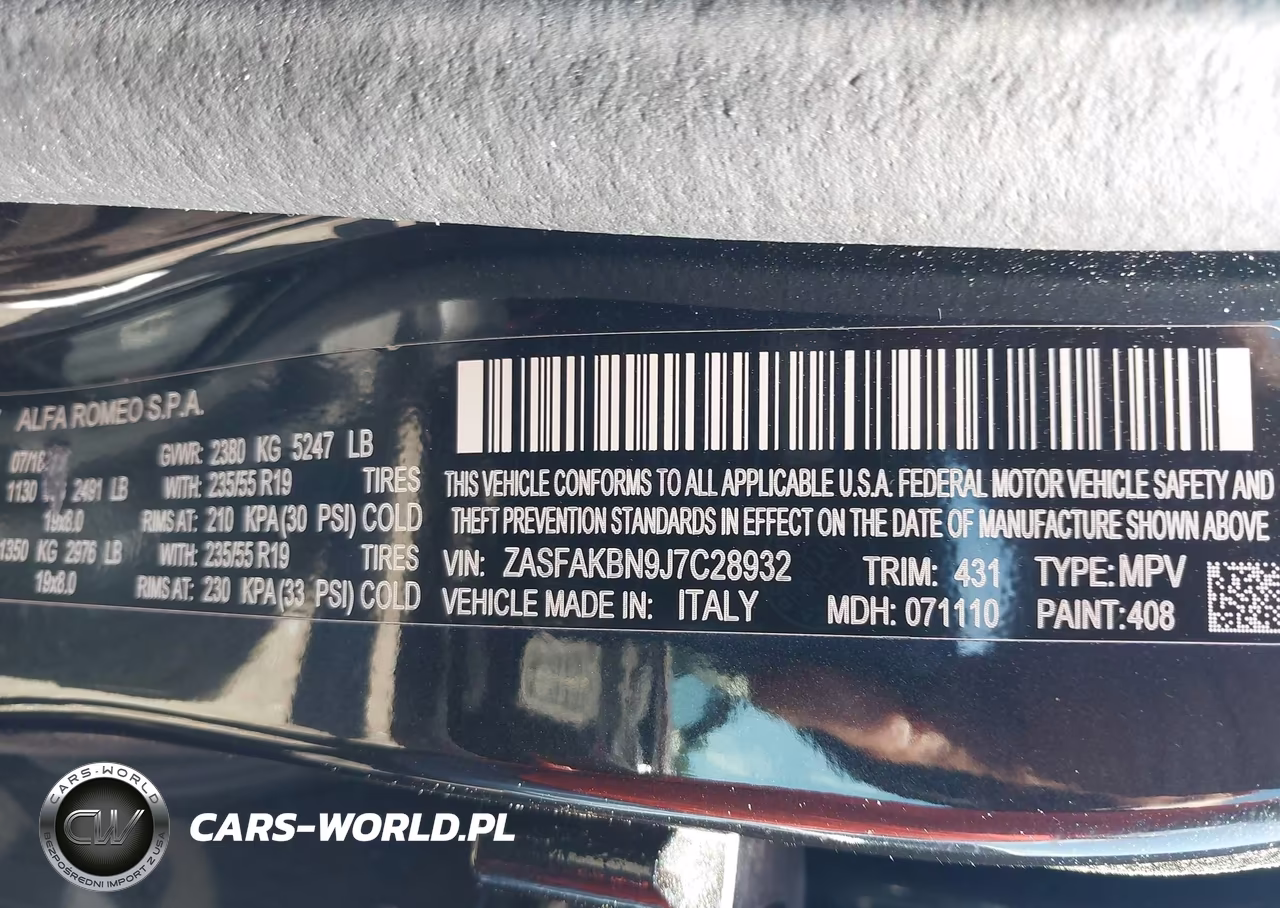 2018 Alfa Romeo Stelvio Ti Awd VIN:ZASFAKBN9J7C28932 - 9