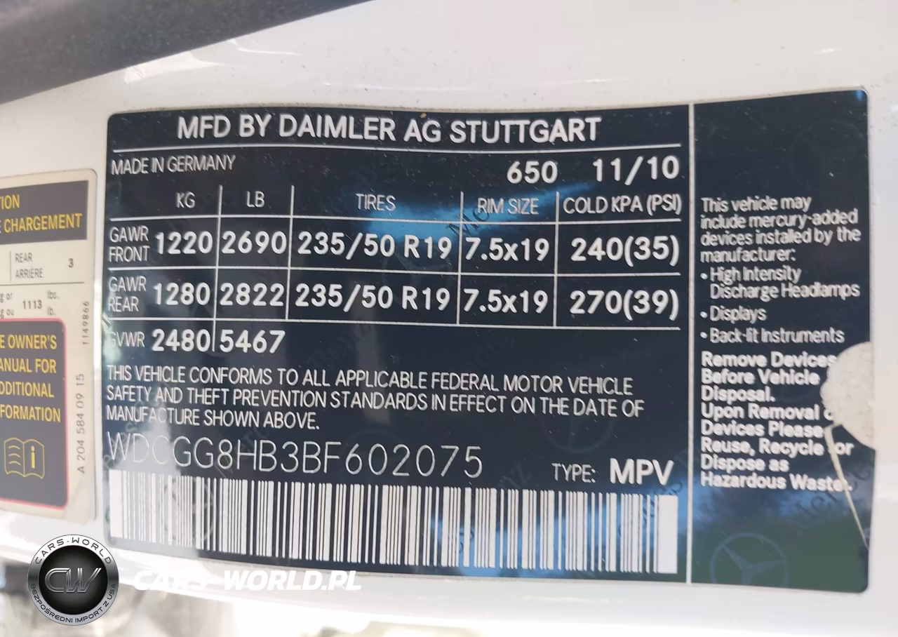 2011 Mercedes-Benz Glk 350 4Matic VIN:WDCGG8HB3BF602075 - 9