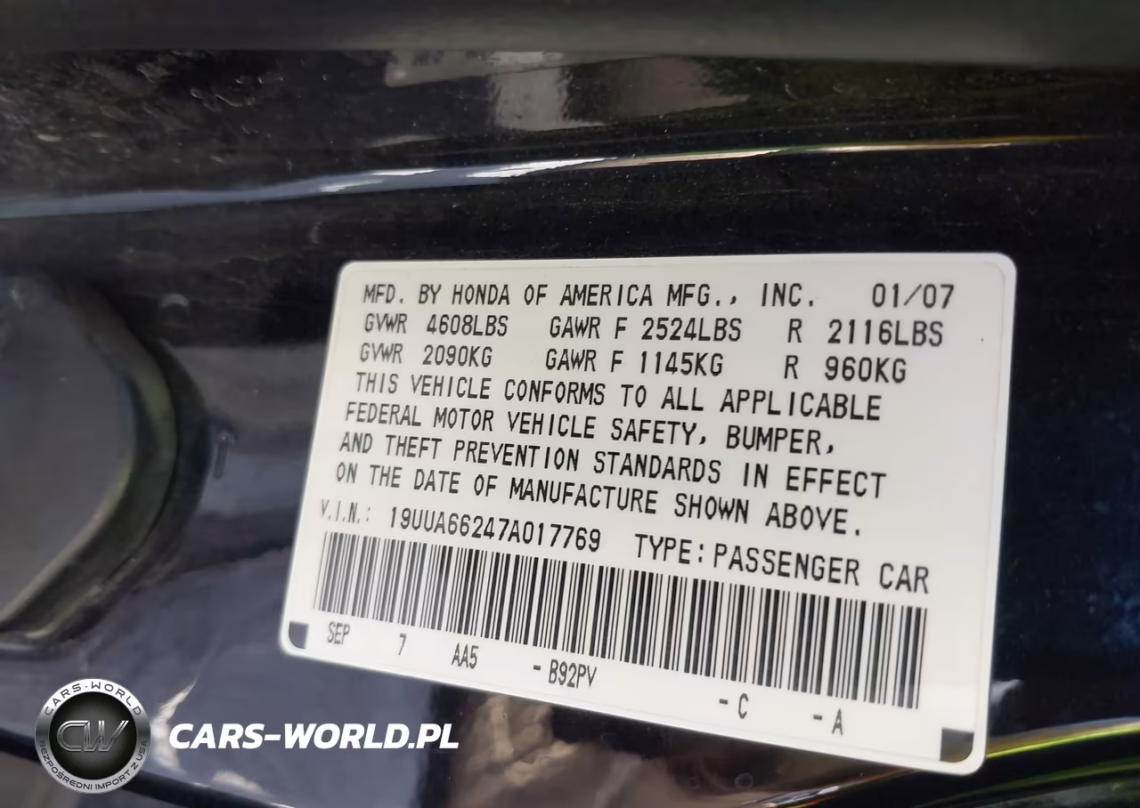 2007 Acura Tl 3.2 VIN:19UUA66247A017769 - 9