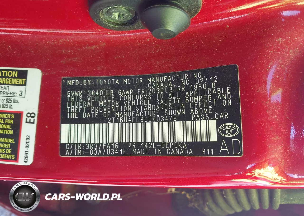 2012 Toyota Corolla L VIN:2T1BU4EE8CC803478 - 9