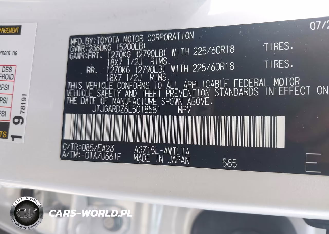 2020 Lexus Nx 300 VIN:JTJGARDZ6L5018581 - 9